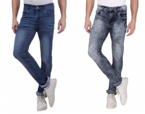 NEBRASKA Men's Slim Fit Denim Jeans (Pack Of 2)