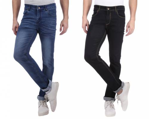NEBRASKA Men's Slim Fit Denim Jeans (Pack Of 2)
