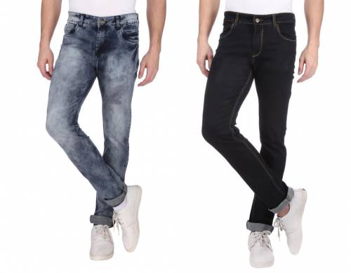 NEBRASKA Men's Slim Fit Denim Jeans (Pack Of 2)