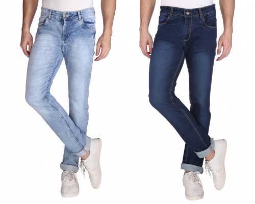 NEBRASKA Men's Slim Fit Denim Jeans (Pack Of 2)