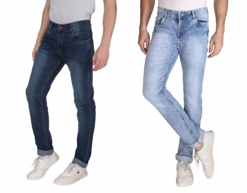 NEBRASKA Men's Slim Fit Denim Jeans (Pack Of 2)