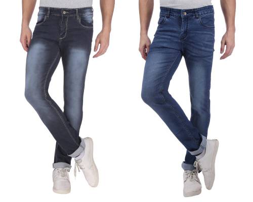 NEBRASKA Men's Slim Fit Denim Jeans (Pack Of 2)
