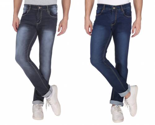 NEBRASKA Men's Slim Fit Denim Jeans (Pack Of 2)