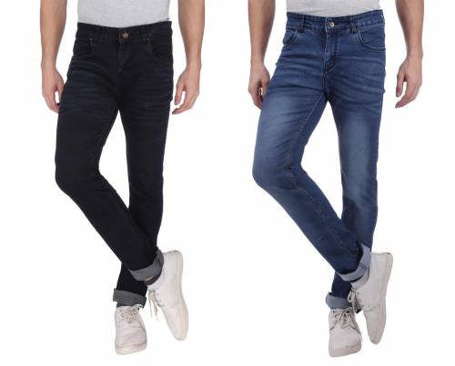 NEBRASKA Men's Slim Fit Denim Jeans (Pack Of 2)