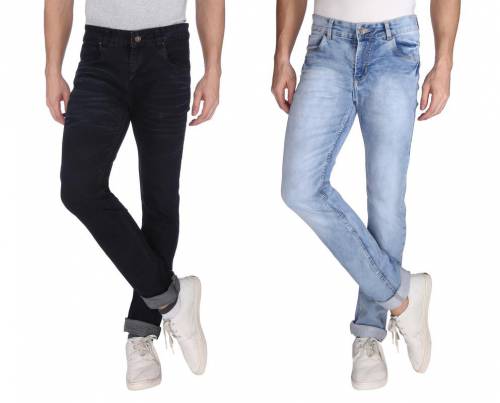 NEBRASKA Men's Slim Fit Denim Jeans (Pack Of 2)