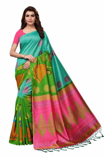 Asha's Mysore Silk Jhalor Printed Saree