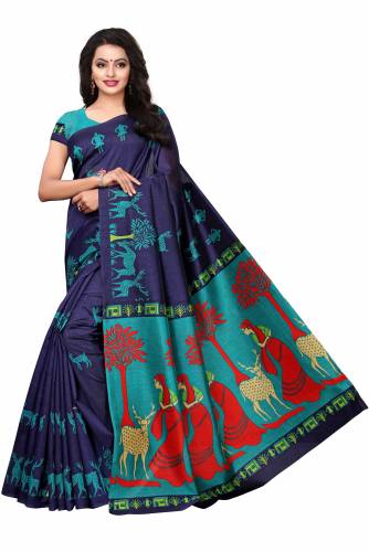 Asha's Mysore Silk Animal Print Design Saree