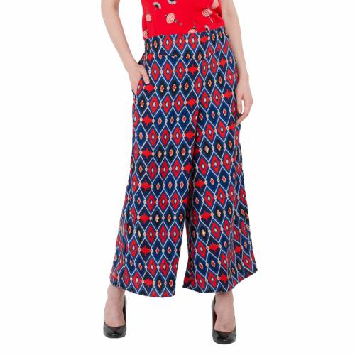 SIVYATI Regular Fit Multicolor Block Print Palazzo Pant For Women