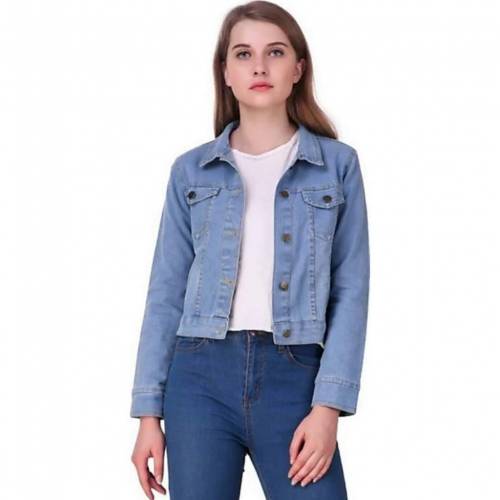Full Sleeve Solid Women Jacket (Light Blue)