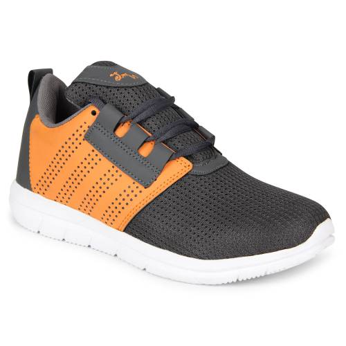  SMARTWOOD MEN GRAY ORANGE LACE UP RUNNING SPORT SHOES