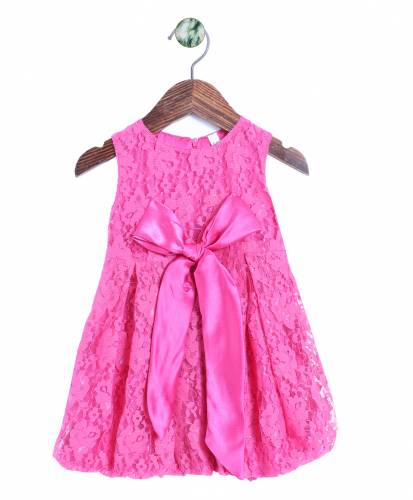 NINO BONITO Baby Girls Below Knee Length Festive/Wedding Frock  (Pink)